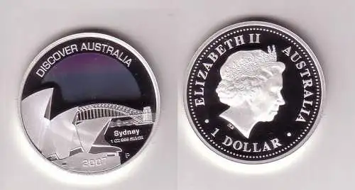 1 Dollar Silbermünze Australien Discover Australia Oper Sydney 2007 (111502)