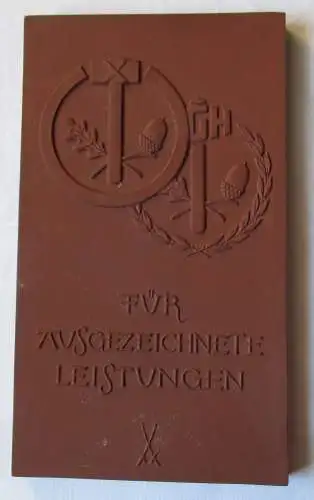 DDR Meissner Porzellan Plakette Ehrengabe der Handwerkskammer Leipzig (126519)