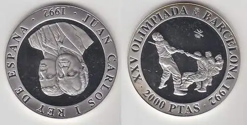 2000 Pesetas Silbermünze Spanien Olympiade Barcelona 1992, 1992 (113934)