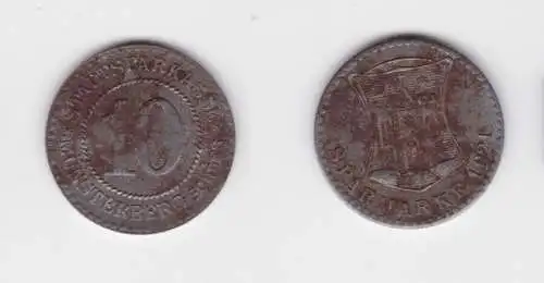 10 Pfennig Notgeld Eisen Münze Münsterberg in Schlesien 1921 (139855)
