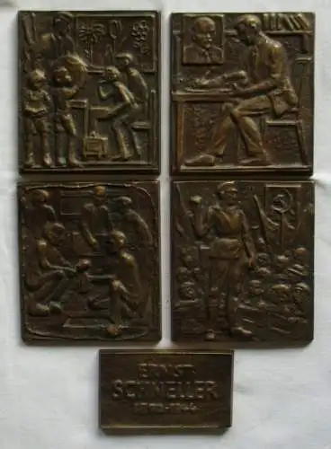5 DDR Künstler Plaketten Ernst Schneller 1890-1944 (111632)