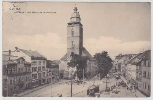 90592 Ak Gotha Neumarkt mit Margarethenkirche 1912
