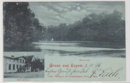 33790  Mondscheinkarte Gruß aus Lupow Łupawa in Pommern Gasthof 1900