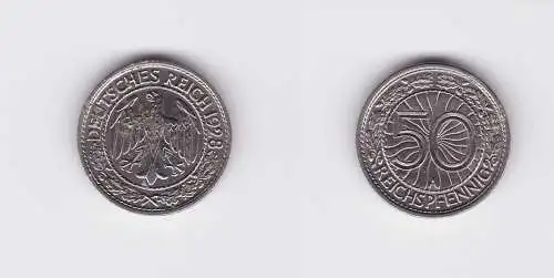 50 Pfennig Nickel Münze Weimarer Republik 1928 A (126789)