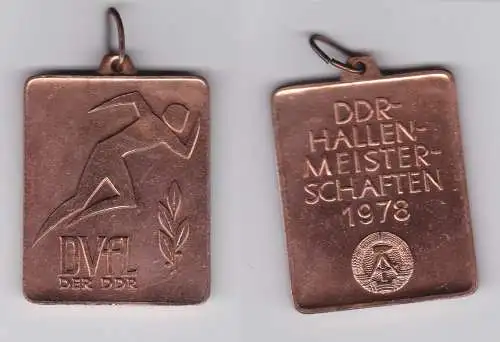 DDR Plakette DVfL DDR Hallenmeisterschaften 1978 Stufe in Bronze (120755)