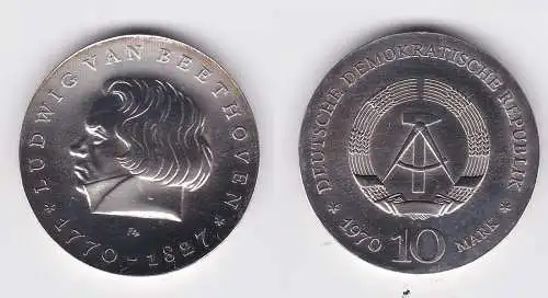 DDR Gedenk Silber Münze 10 Mark Ludwig van Beethoven 1970 (108586)