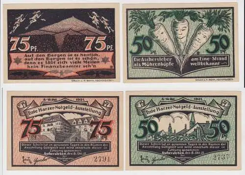50 & 75 Pfennig Banknoten Notgeldsammlerbund Aschersleben 1921 (138649)