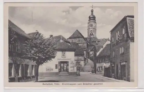 58900 Ak Buttstädt Thüringen - Kirchtreppen vom Brücktor gesehen 1938