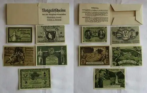 10 bis 50 Pfennig Banknoten Notgeld Oberweißbach usw. 1921 mit Hülle (146129)