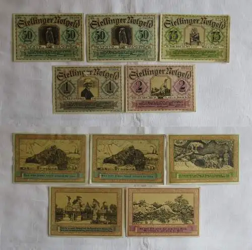 5 Banknoten Notgeld Gemeinde Stellingen Tierparkserie 1.10.1920 (141474)