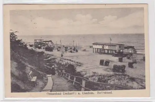 68947 Ak Ostseebad Ueckeritz auf Usedom - Badestrand 1924