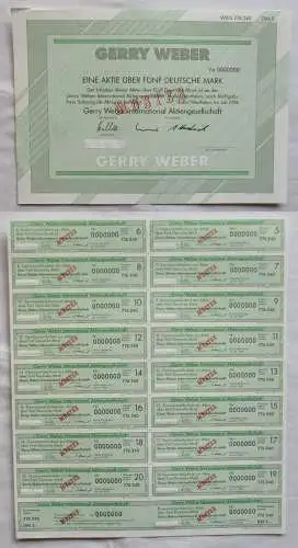 5 DM Aktie Gerry Weber International AG Halle/Westfalen Juli 1996 (136066)