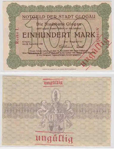 100 Mark Banknote Notgeld Stadt Glogau 22.9.1922 (121924)