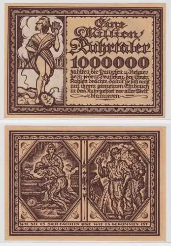 1 Million Ruhrtaler Banknote Spott bzw.Propaganda Schein um 1923 (136745)