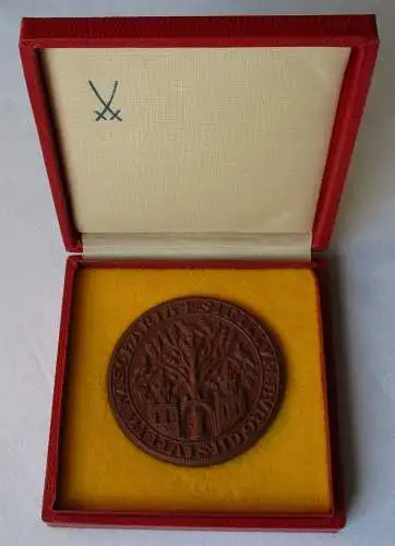 DDR Porzellan Medaille VEB Werkzeugmaschinenfabrik Aschersleben 1977 (112514)