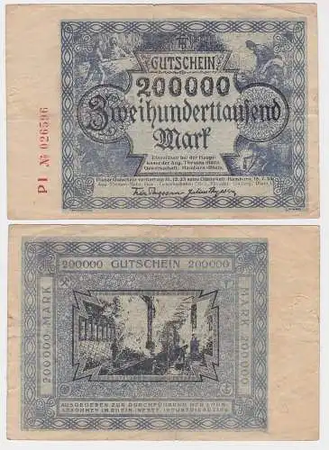 200000 Mark Banknote Inflation Hamborn August Thyssen Hütte 1923 (117183)