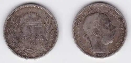1 Krone Silber Münze Ungarn 1893 (123496)