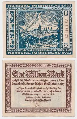 1 Million Mark Banknote Inflation Stadt Freiburg i.B. 25.8.1923 (100355)
