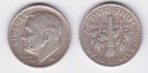 1 Dime Silber Münze USA 1947 (125201)
