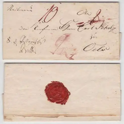 94860 seltener Siegelbrief Vorphilatelie nach Oels 1816