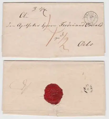 59441 seltener Siegelbrief Vorphilatelie von Breslau nach Oels um 1850