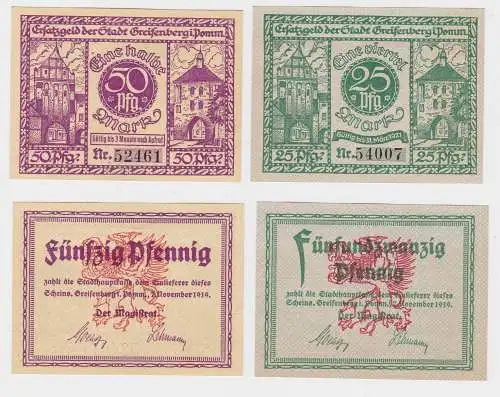 2 Banknoten Notgeld Stadt Greiffenberg in Pommern 1919 (120687)