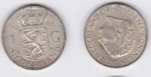 1 Gulden Silber Münze Niederlande 1965 (123978)