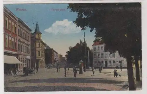 18026 AK Wurzen - Wettinerplatz, Straßenansicht mit Drogerie & Gasthaus 1921