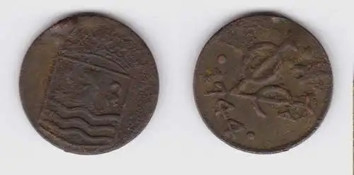 1 Duit Bronze Münze Niederlande Provinz Seeland 1744 (137781)