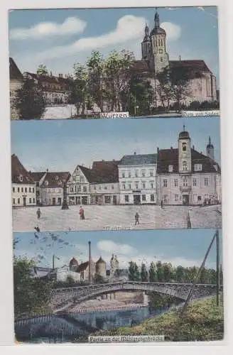 99857 AK Wurzen - Dom, Marktplatz, Partie an der Mühlgrabenbrücke 1914