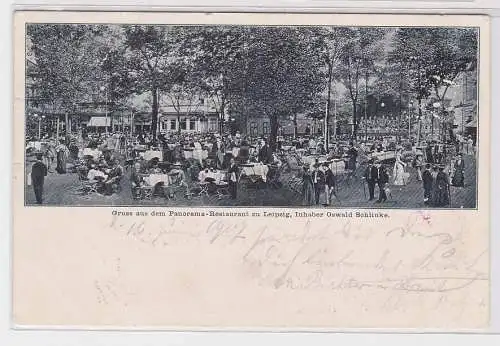 87644 Ak Gruss aus dem Panorama Restaurant zu Leipzig 1907