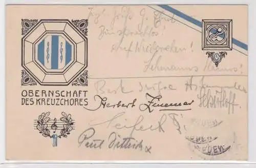 52394 Studentika Ak Dresden Obernschaft des Kreuzchores 1914