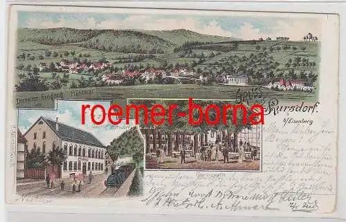 77340 Ak Lithografie Gruss aus Kursdorf b. Eisenberg Gasthof 1901