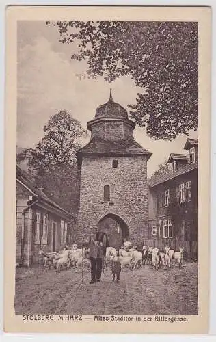 91348 AK Stolberg im Harz - Altes Stadttor in der Rittergasse um 1920