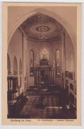 91347 AK Stolberg im Harz - St. Martinskirche Inneres (Chorseite) um 1930
