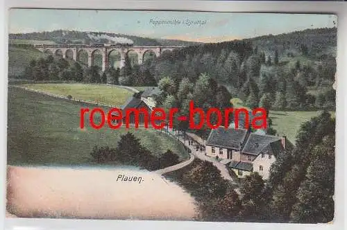 77845 Ak Plauen Poppenmühle i. Syrathal 1908