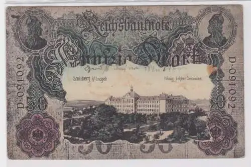 69165 Banknoten Ak Stollberg im Erzgebirge Lehrer Seminar 1914