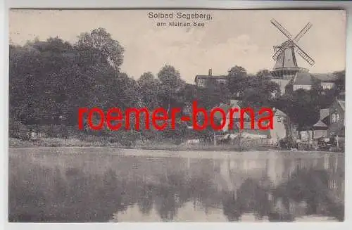 74208 Ak Solbad Segeberg am kleinen See mit Windmühle 1916