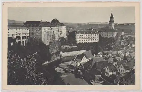 61921 Ak Krummau in Böhmen Schloß vom Hofgarten 1928