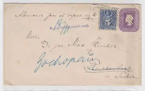 90528 seltener Ganzsachen Brief Chile 10 Centavos nach Zschopau 1899