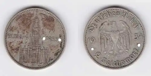2 Mark Silber Münze 3. Reich Garnisonkirche mit Datum 1934 A Jäger 355 (156204)