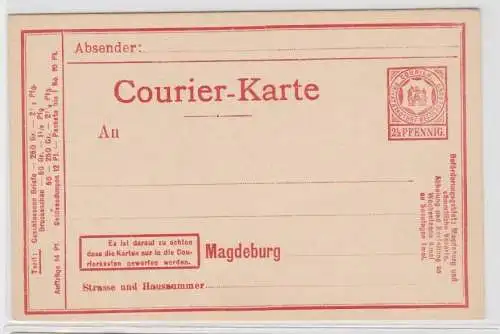 61816 Privatpost Ganzsachen Postkarte 2 1/2 Pfennig Courier Magdeburg vor 1900