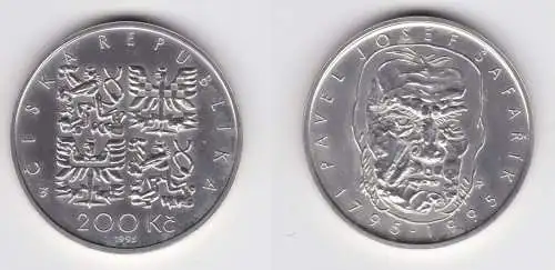 200 Kronen Silber Münze Tschechoslowakei 1995 Pavel Jozef Šafárik (156268)