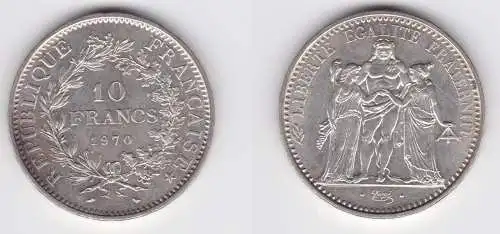 10 Francs Silber Münze Frankreich 1970 Herkulesgruppe (156266)