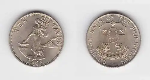 10 Centavos Cu-Ni Münze Philippinen 1964 (156372)