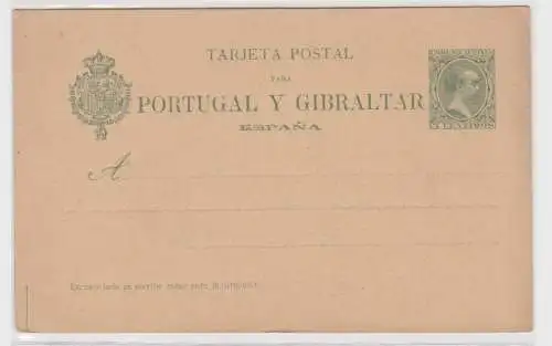 97095 Ganzsachen Postkarte Portugal Y Gibraltar Espana vor 1900