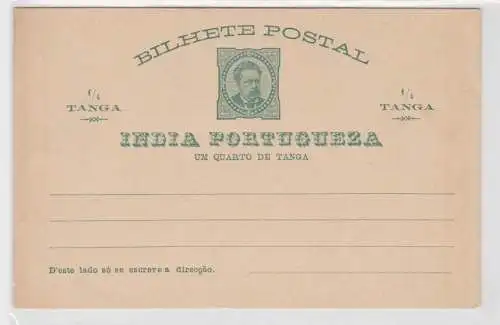 75580 seltene Ganzsachen Postkarte Portugiesisch Indien 1/4 Tanga um 1900