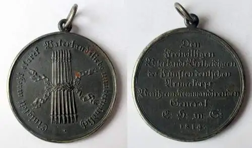 Eiserne Medaille für die Freiwilligen des V. Deutschen Armeekorps 1814 (150071)