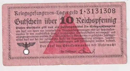 10 Pfennig Gutschein der Deutschen Kriegsgefangenenlager 1939-45  (167109)