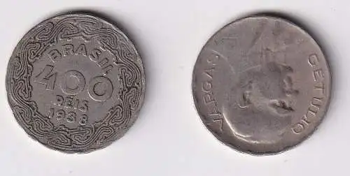 400 Reis Kupfer Nickel Münze Brasilien 1938 Getulio Vargas (167194)